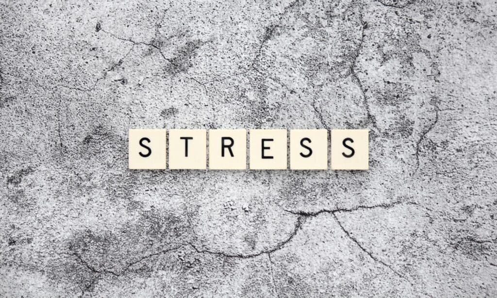 The word Stress with cracked background