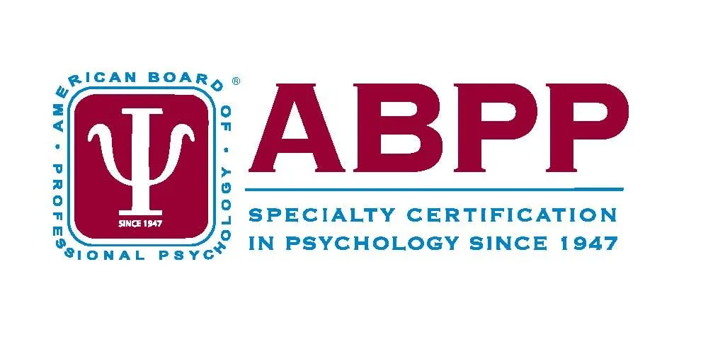 ABPP board certification logo for Dr. Ginny Estupinian, Los Gatos clinical psychologist
