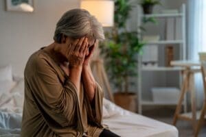 photo of older adult woman suffering from anxiety Ginny Estupinian PhD, Los Gatos Geriatric psychologist provides therapy for older adults with anxiety