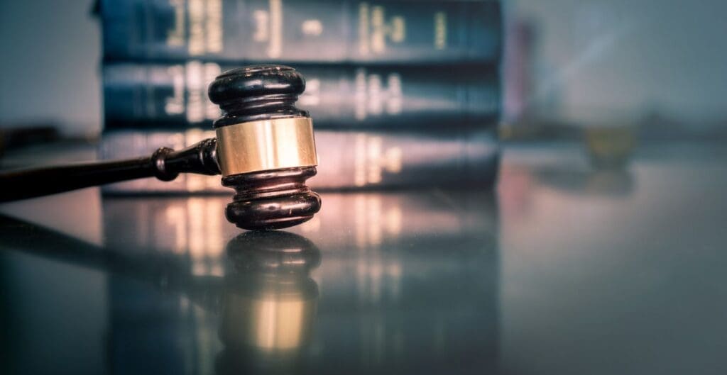 Photo of gavel and law books to represent how Dr Estupinian helps clients through litigation